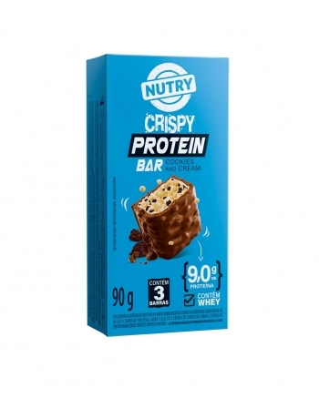 NUTRY BARRA PROTEINA 9G CRISPY 3X30G COOKIES & CREAM