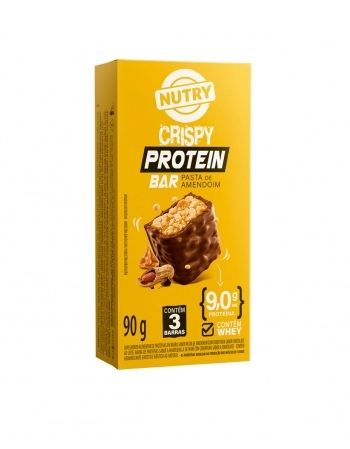 NUTRY BARRA PROTEINA 9G CRISPY 3X30G PASTA AMENDOIN