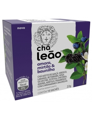 LEAO CHA_ AMORA+MIRTILO+BAUNILHA 10 SAQ / 22G