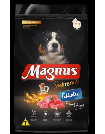 .MAGNUS SUPREME CAES FILHOTES FRANGO E CEREAIS 900G