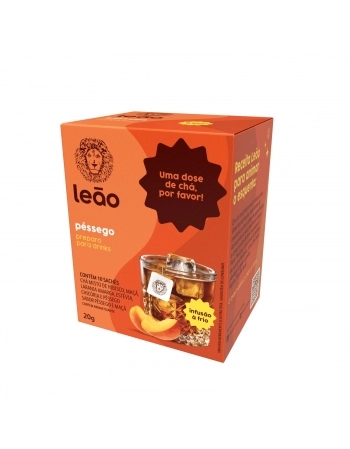 LEAO CHA PREMIUM DRINKS PESSEGO 10 SAQ / 20G